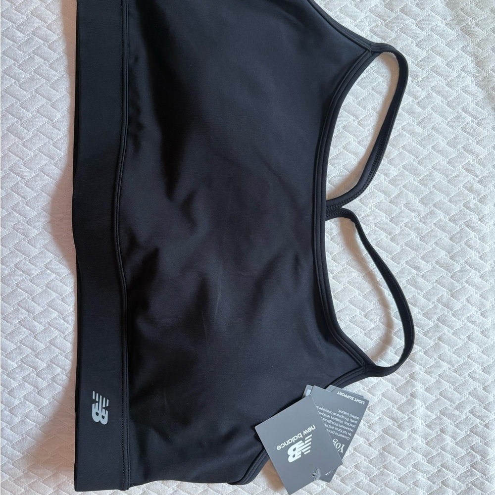 New Balance essentials Black Yoga Bra with Moisture-Wicking Fabric